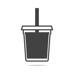 Plastic cup drink icon vector