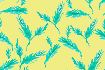watercolor pattern of pine-tree twigs