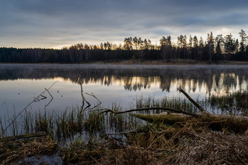 Fototapeta premium Zalew Czapielówka w Czarnej Białostockiej