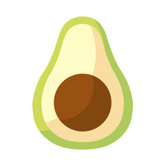 fresh avocado healthy isolated icon