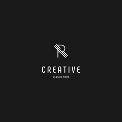 Letter R logo design vector illustration. Simple and elegant R initial logo, R logo design template vector