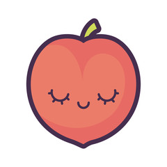 peach fruit kawaii character
