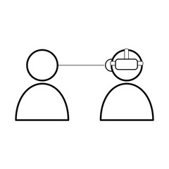 Two people icon. VR
