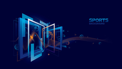 Vector sports with futuristic technology background design. © Manovector