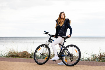 Young woman cycling