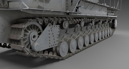 World War 2- Detail chain of German Mortar Karl