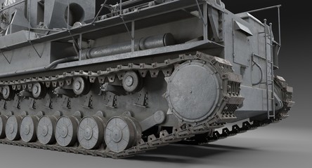 Obraz na płótnie Canvas World War 2- Detail chain of German Mortar Karl