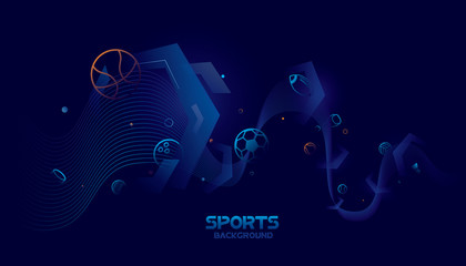 Vector sports with futuristic technology background design.