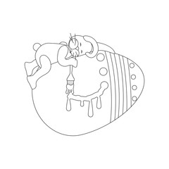 Easter rabbit and egg outline