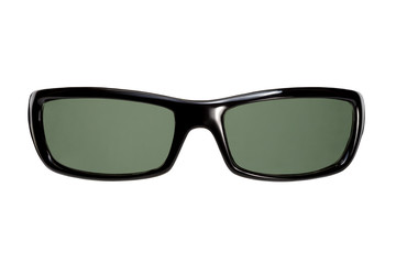 Fototapeta premium Stylish unisex sunglasses on a white background. Front view. 