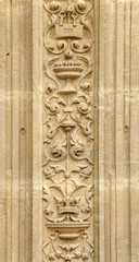 Détail de la façade de l'église de Rouffignac, Dordogne, France