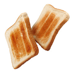 Fresh roasted toasts, isolated on white background