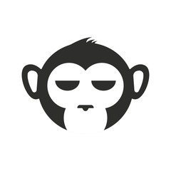 Monkey head logo. Ape icon. Chimpanzee funny face. Template vector design.