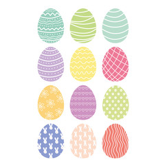 Easter eggs, patterned Spring graphics