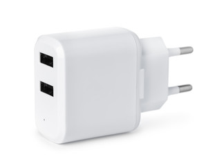 Double USB wall charger plug