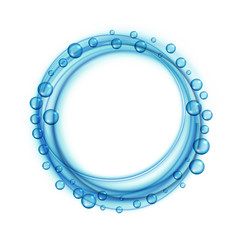 soap water bubbles blue frame background