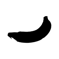 Black banana on white isolated background.Fruit icon. Vector illustration.