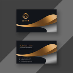 luxury golden premium business card template
