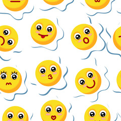 Emoticons. Abstract seamless pattern. Vector illustration.