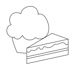 delicious sweet cupcake and cake