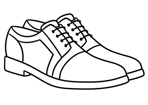 Men new stylish shoes illustration isolated image coloring page object