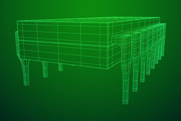 Microchip quantum processor, micro-processor with board electronic CPU wireframe low poly mesh vector illustration
