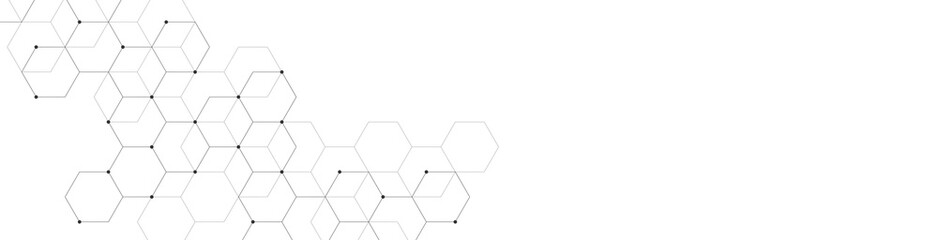 Hexagons pattern. Geometric abstract background with simple hexagonal elements. Medical, technology or science design.