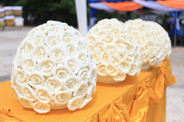 funeral wood flower used for cremation ceremony
