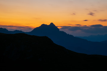 Sonnenuntergang in den Alpen