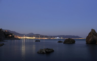 Panoramic view from Cava de' Tirreni on Salerno, Italy