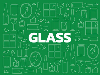 Glass Waste Green Background Seamless Pattern Wallpaper