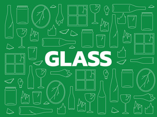 Glass Waste Green Background Seamless Pattern Wallpaper