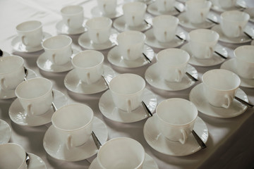 coffee cups in the restaurant