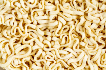 Instant ramen noodles texture. Quick noodle close up