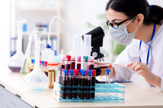Young female chemist working in the lab 