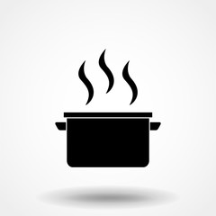 Cooking pan icon vector, filled flat sign, solid pictogram isolated on white. Kitchen pot symbol, logo illustration.