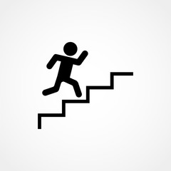 Fototapeta na wymiar Man stairs icon. For web, business, finance and communication. Vector Illustration.