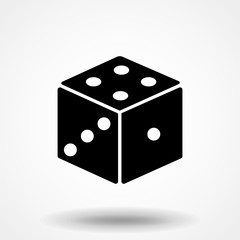 dice icon in trendy flat design