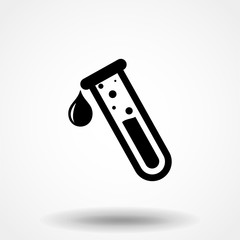 Test tube with drop. medical and chemical icon. Vector illustration.