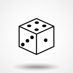 dice icon in trendy flat design