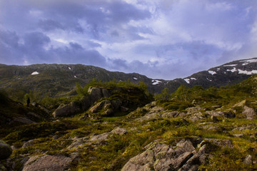 Fototapeta na wymiar Hiking in the nature of Norway