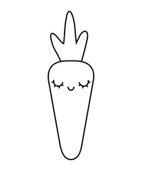 fresh carrot vegetable kawaii character
