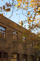 Alupka, Crimea, Russia - November 03, 2018: Northern facade of Vorontsov Palace, diabase, medieval style.