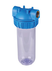 Filter flask main for water. Isolated on white background. To improve the quality of water from water sources, with a water pressure of at least 0.5 bar and a maximum of 8 bar.