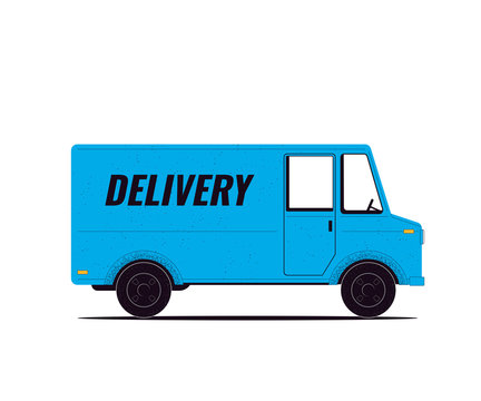 Vintage Delivery Truck isolates on a white background. Old lorry. Vector illustration