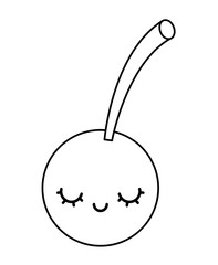 fresh cherry fruit kawaii character