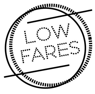 LOW FARES stamp on white