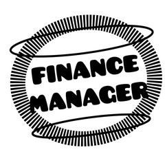 FINANCE MANAGER stamp on white