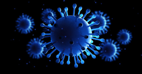 3D Virus And Bacteria Illustration Render. Microscopic View. Science concept.