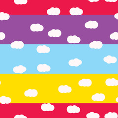 Clouds bright colors seamless pattern vector